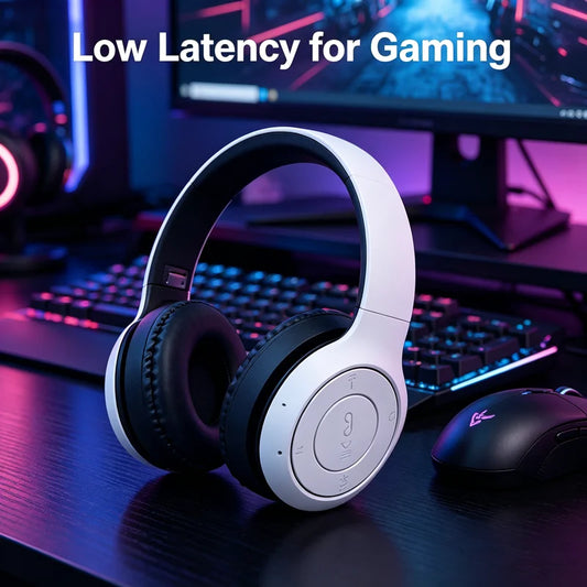 High Fidelity Bluetooth Wireless Headset Over Ear Headphones with HD Mic, Premium Bluetooth Wireless Headset for Clear Stereo Sound, Sports & Daily Use