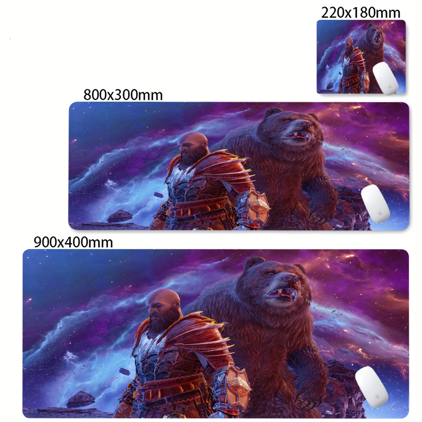 Xxl Mouse Pad God of War Desk Mat Pc Gaming Accessories Keyboard Computer Mousepad Gamer Large Cabinet Office Table Carpet Rug