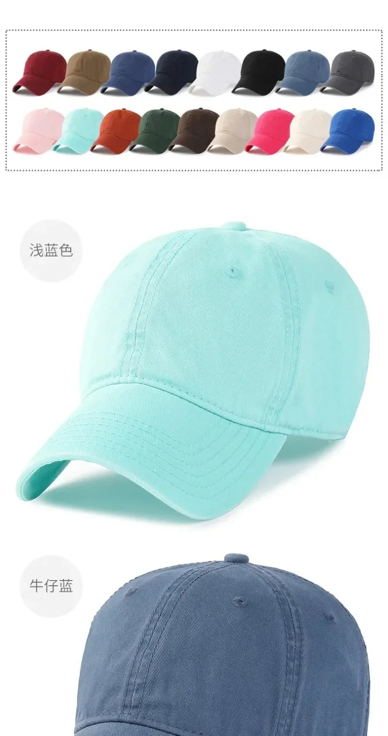 New Solid Color Big Size 63cm Soft Cotton Baseball Caps Men Classic Plus Snapback Cap Ladies High Quality Golf Sun Hat  59-62cm