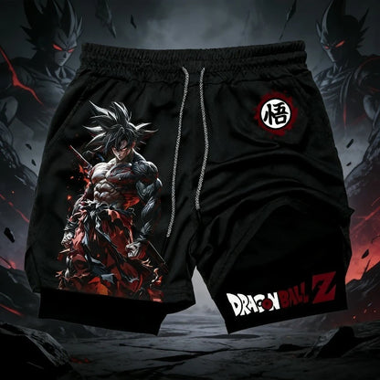 2026 Dragon Ball Animation Peripheral Double-layer Shorts American Men's Trend Fashion Breathable Loose Sports Pants