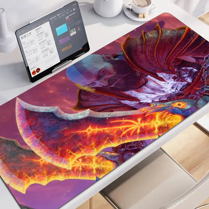 Xxl Mouse Pad God of War Gaming Accessories Keyboard Computer Carpet Game Desk Mat 90x40cm Large Pc Gamer Cabinet Table Mousepad
