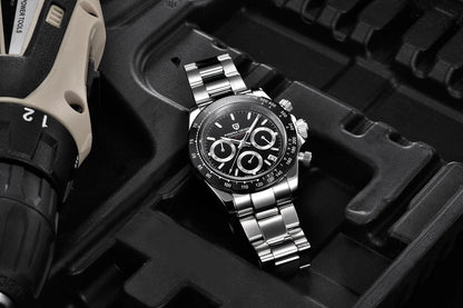 Orologio da uomo PAGANI DESIGN – Modello con quadranti colorati, orologio da polso al quarzo di lusso, cronografo dotato di un movimento
