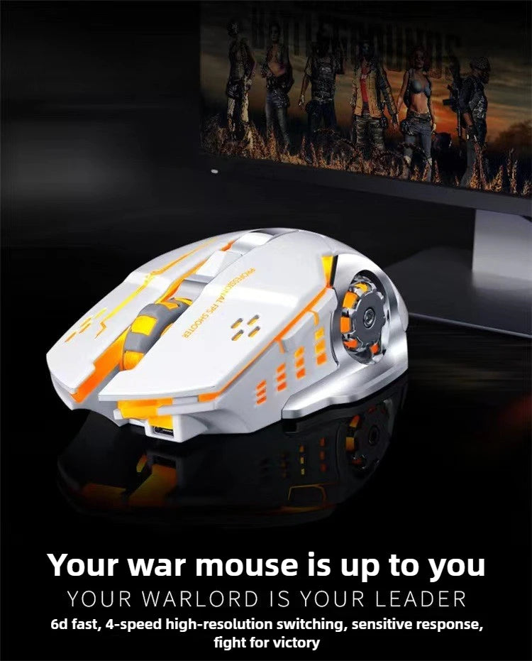 MINGCVIL Rechargeable Wireless Gaming Mouse Bluetooth & USB Computer Mouse, Ergonomic RGB Backlit Wireless Mouse for PC, Laptop, Mac & Gaming