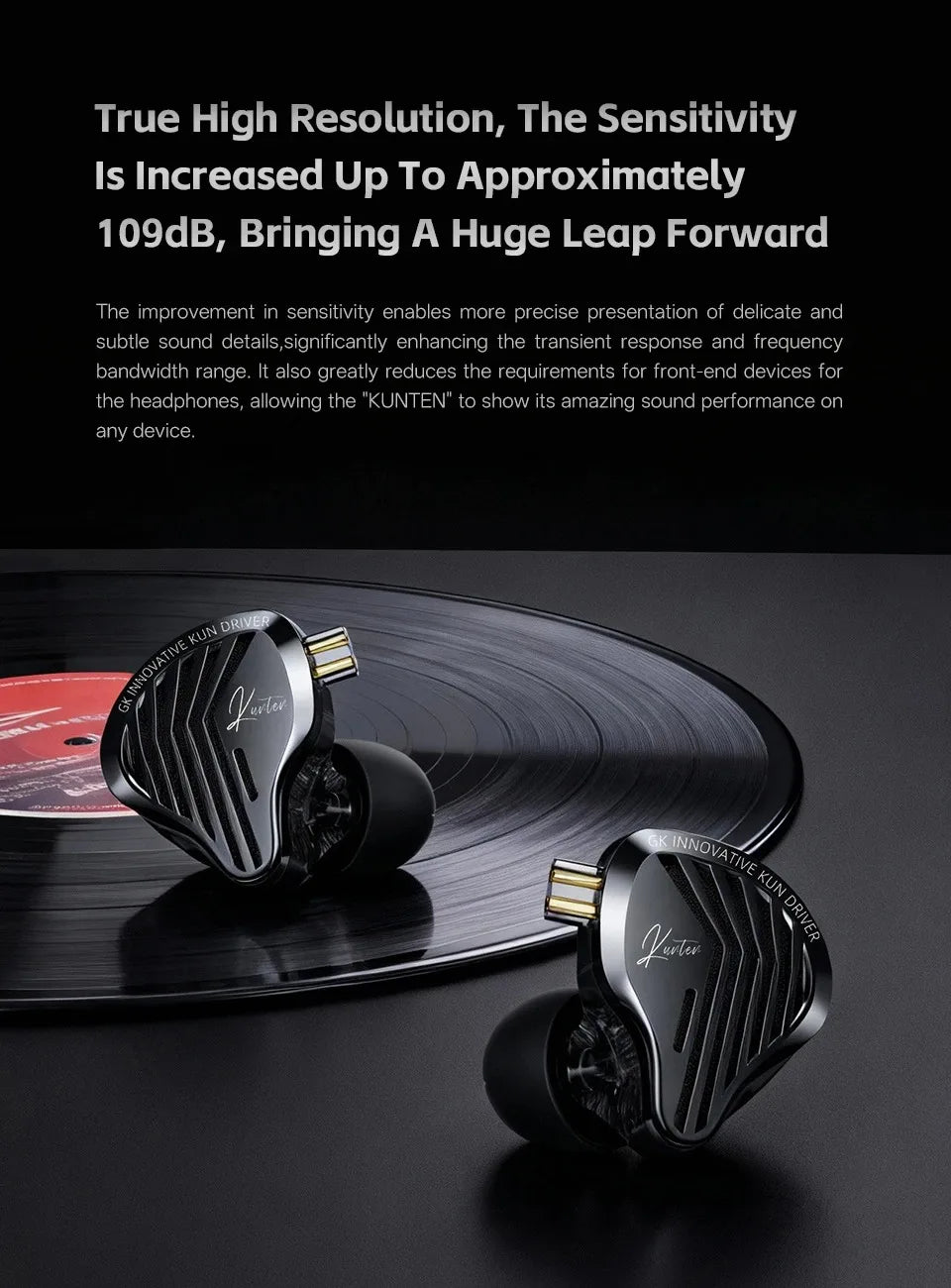 KZ GK Kunten HiFi IEM Earphones 1DD Dynamic Driver In-Ear Earbuds with 2-Pin Detachable Cable, Metal Audiophile Gaming Headset