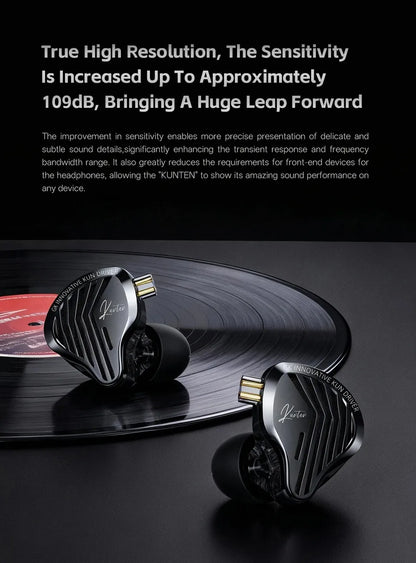 KZ GK Kunten HiFi IEM Earphones 1DD Dynamic Driver In-Ear Earbuds with 2-Pin Detachable Cable, Metal Audiophile Gaming Headset