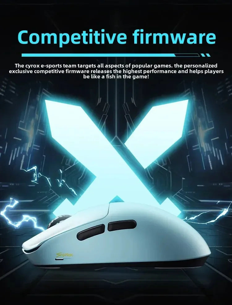 SCYROX V6 Wireless Gaming Mouse 40g Ultra-Light, PAW3950 Sensor, 24,600 DPI, 8KHz Polling Rate, 750 IPS, 2.4GHz Esports Gaming Mouse