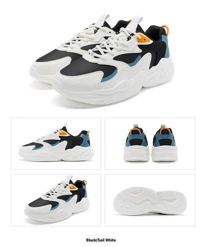 Xtep Casual Shoes For Men Breathable Thick Sole Heightened Lightweight Strong Wrapping Street Style Sports Shoes 977319320047
