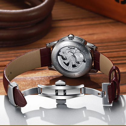 Tourbillon-Herrenuhr, modisch, sportlich, automatisch, mechanisch, wasserdicht – Luxusuhr einer Premium-Marke