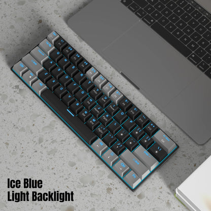MageGee MK-Star61 60% Mechanical Gaming Keyboard 61Keys Sea Blue Backlit Small Compact Portable 60 Percent Gaming Keyboard Gamer