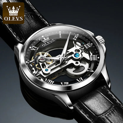 OLEVS 6661 Automatic Watch For Men Skeleton Original Mechanical Movement Men's Wristwatch Waterproof Luminous Sport Men's Watches