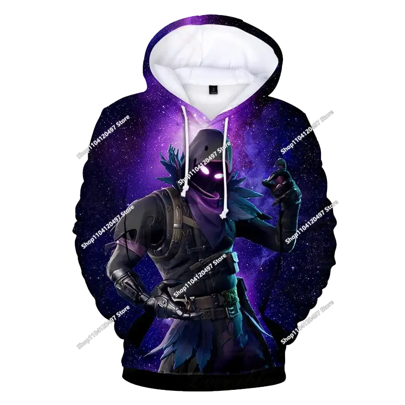 Autumn New Sweatshirt T-shirt  Fortnite 3D Digital Printing Loose Comfortable Hooded Pullover