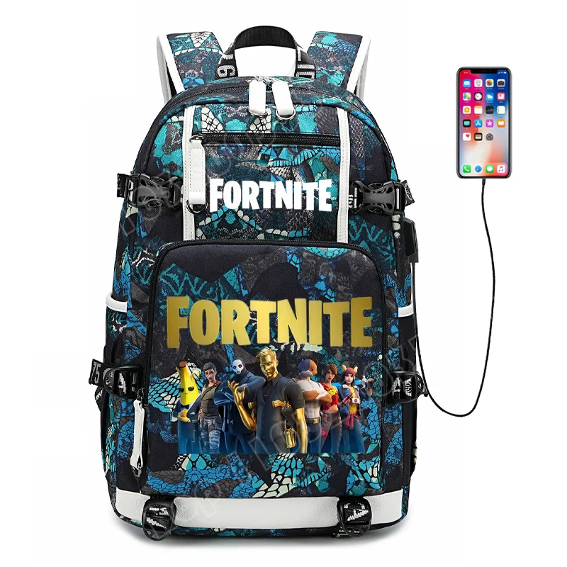 Fortnite-Print-Schülerrucksack für Jungen und Mädchen, Schulrucksack mit großem Fassungsvermögen, wasserdicht, leicht und strapazierfähig, Geburtstagsgeschenk