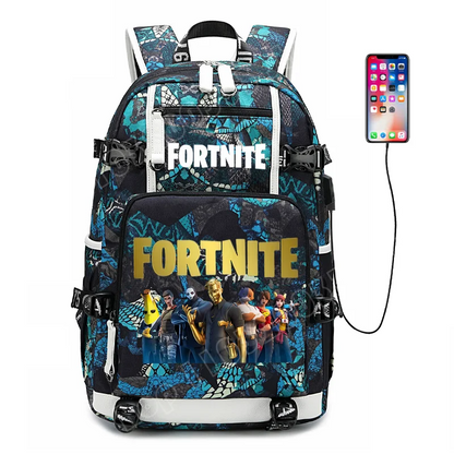 Fortnite-Print-Schülerrucksack für Jungen und Mädchen, Schulrucksack mit großem Fassungsvermögen, wasserdicht, leicht und strapazierfähig, Geburtstagsgeschenk