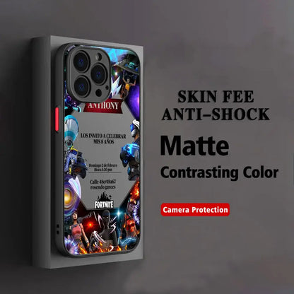 Funda para móvil Hot Game F-Fortnites para Xiaomi Redmi Note 14 13 12 12S 11 11S 10 10S 9T 9S 8 7 Pro Plus 4G 5G, cubierta trasera transparente mate