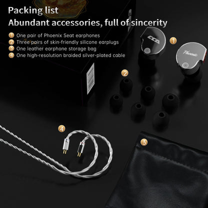 CCA Phoenix HiFi Earphones Dynamic Drive LCP Diaphragm Earphones Noise Cancelling Replaceable 2PIN Cable Gaming Wired Earphone