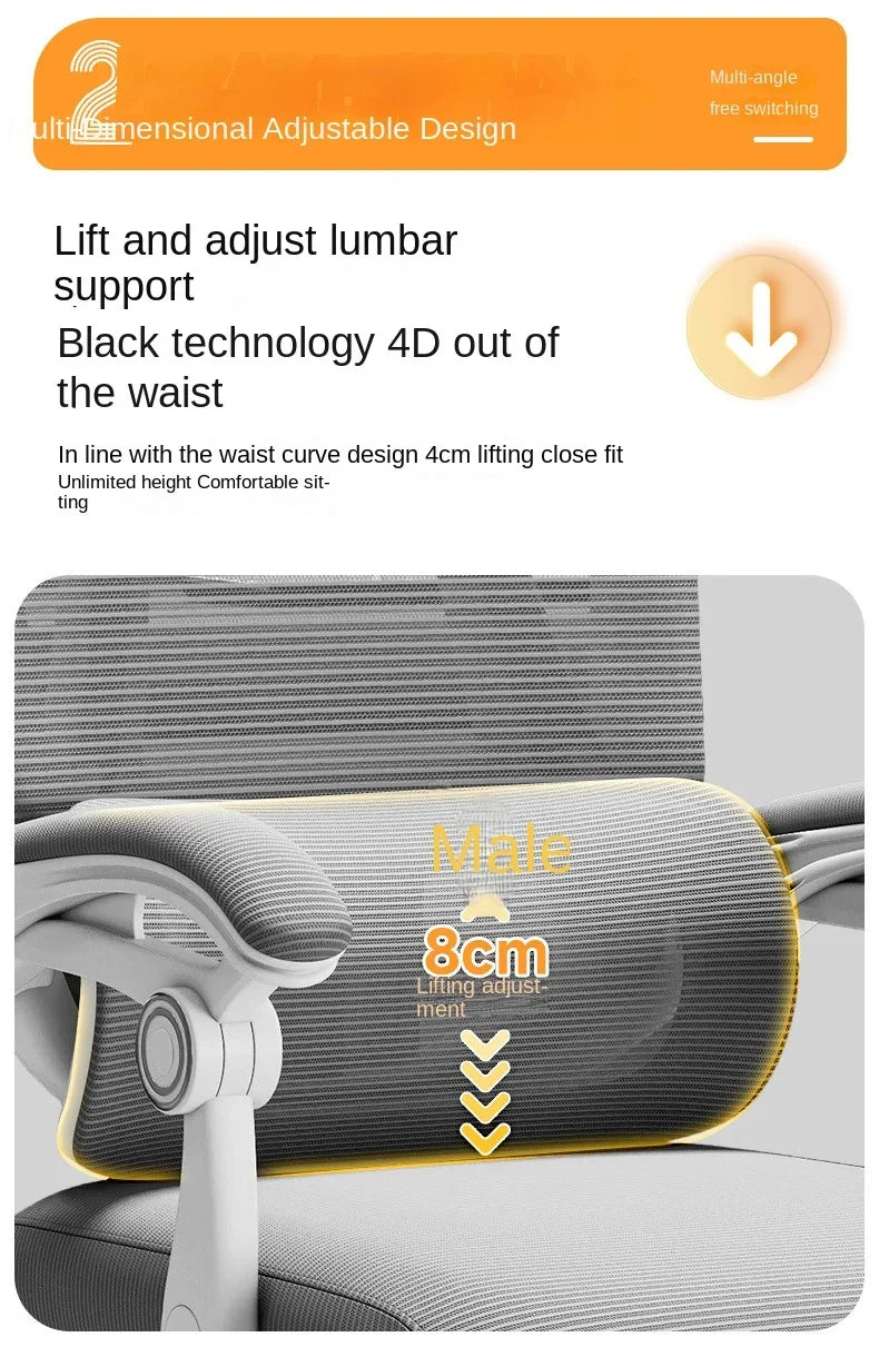 Sedia ergonomica da ufficio in mesh con supporto lombare, sedia da scrivania per computer a schienale alto per adulti, poltrona operativa confortevole per lunghe sessioni