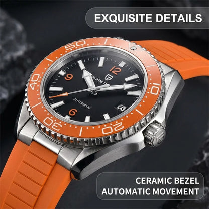 Pagani Design New Men's Mechanical Watch Luxury Sapphire Stainless Steel 100m Waterproof Ceramic bezel Automatic Watch
