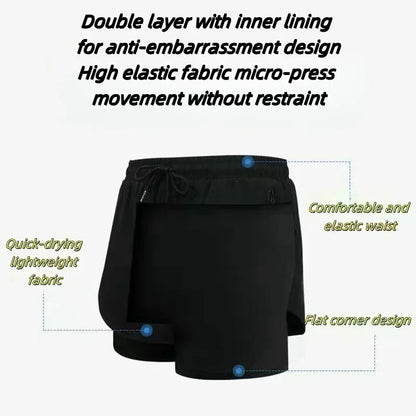 2026 Dragon Ball Anime Men's Shorts Sportswear Quick Dry Gym Pants Double-layer 2 in 1 Shorts Y2k Summer Breathable Streetwear