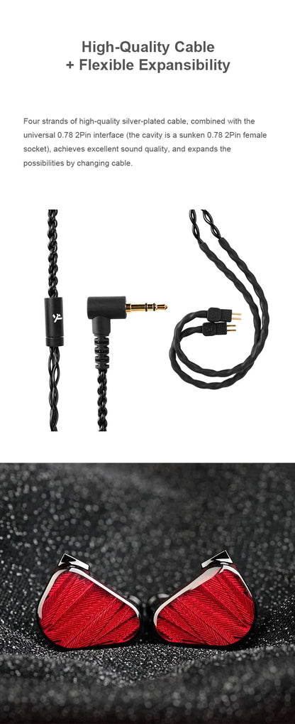 TRUTHEAR x Crinacle ZERO:RED Dual Dynamic Driver In-Ear Wired Audiophile Earphones 0.78 2Pin HiFi Earphones