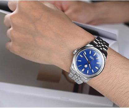 San Martin 39mm Miyota 90S5 Enamel Dial GADA Wristwatch Automatic Mechanical Sapphire BGW-X1 10Bar 5-Link Bracelet  SN0144CG-7