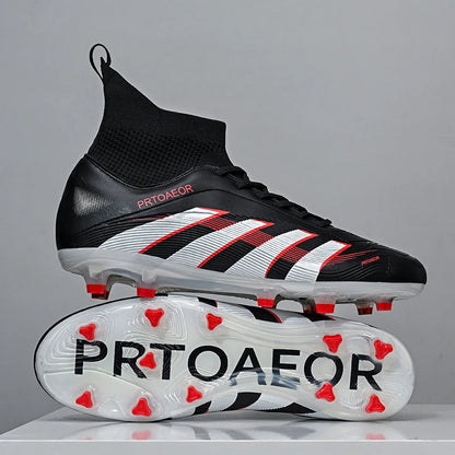 Nouvelles chaussures de football professionnelles pour hommes, crampons de football antidérapants TF/FG, baskets pour garçons, chaussures de sport confortables à la cheville, unisexes