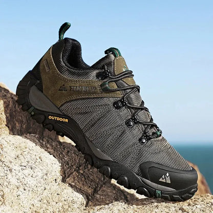 HIKEUP miesten neljän vuodenajan vaelluskengät – ulkoiluun ja urheiluun, aitoa nahkaa, kulutusta kestävät kiipeilykengät, kumipohjaiset trekking-sneakerit