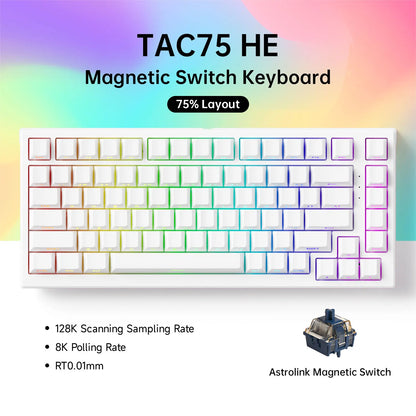 Akko TAC75 HE Magnetic Keyboard 75% Magnetic Switch Rapid Trigger 0.005mm ARGB 8K Polling Rate Wired Gamer Customized Keyboard