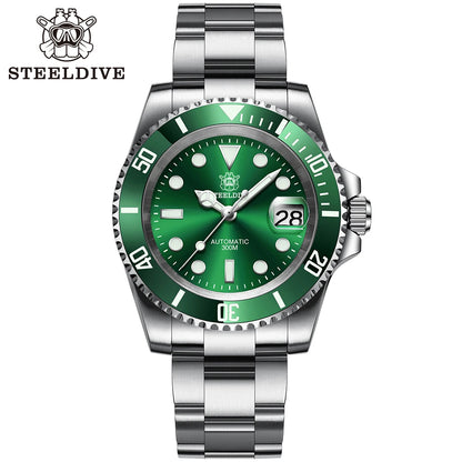 Steeldive Brand Watch SD1953 Water Ghost Diver Watch Men 300M Waterproof Sapphire Glass BGW9 Luminous NH35 Automatic Dive Watch