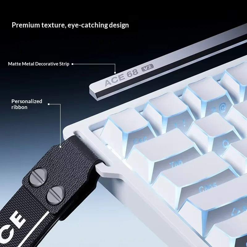 MCHOSE Ace 68 Hall Effect Magnetic Switch Gaming Keyboard Topographic Keycaps Customized TTC Uranus Magnetic Switch eSports