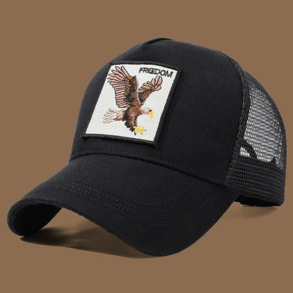 Unisex Trucker Cap with Eagle Embroidery & Applique - Suitable for Daily Casual Wear, Sports and Sun Protection