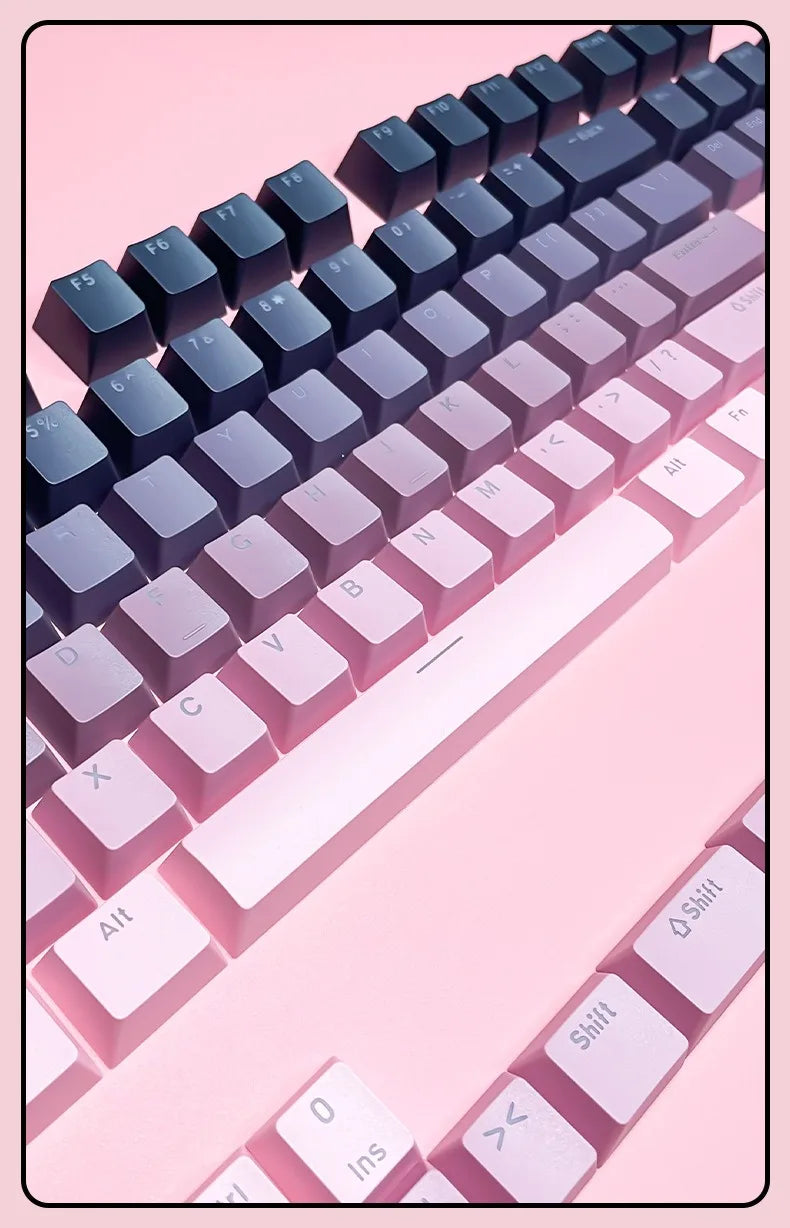 Gradient backlit RGB Gamer Keycaps For Mx Switch Mechanical Keyboard OEM Profile PBT Keycap White Blue ISO Layout Key caps DIY