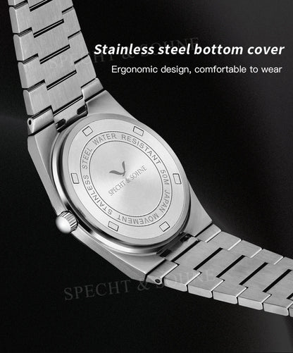 2025 New Arrivals Specht&Sohne Men's Watches Stainless Steel Sapphire Classic Quartz Men Watch Relogio Masculino 100M Waterproof