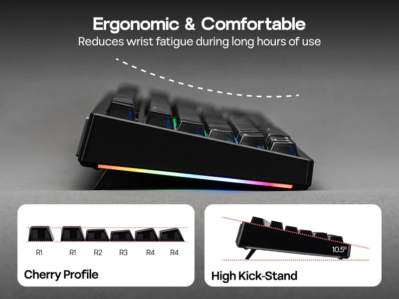 EPOMAKER HE108 100% ANSI US QWERTY Layout Wired/BT/2.4Ghz Wireless Hall Effect Mechanical Keyboard with SOCD/DKS & Rapid Trigger