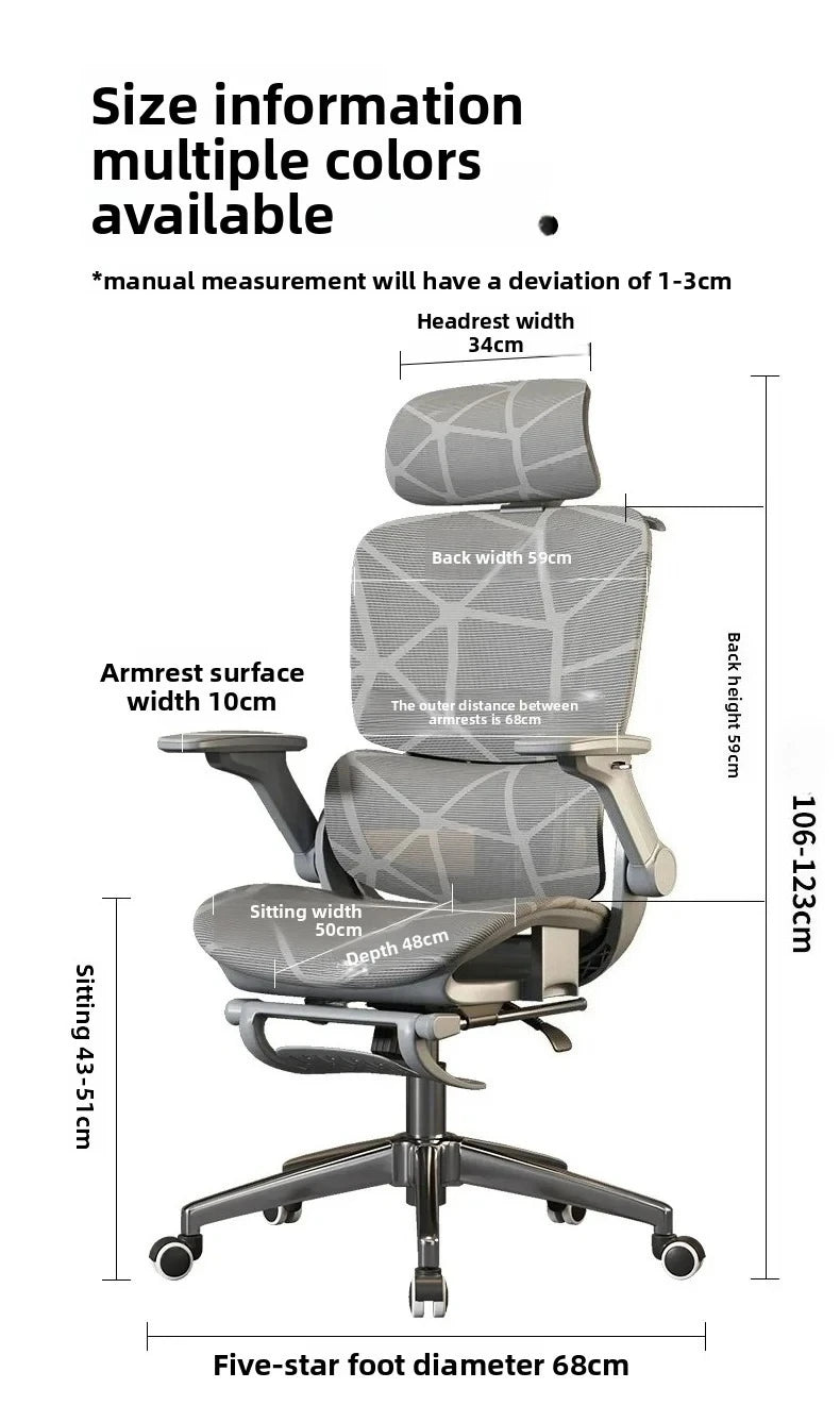 Air Titan kontors- och gamingstol i full mesh med ergonomiskt trezonsstöd för ländryggen för skrivbord och studier samt välventilerad design
