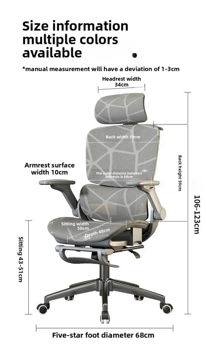 Air Titan kontors- och gamingstol i full mesh med ergonomiskt trezonsstöd för ländryggen för skrivbord och studier samt välventilerad design