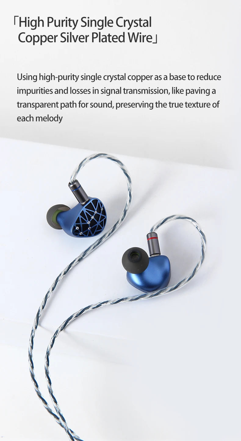 Sound Rhyme SR10 In-Ear HiFi Earphones 2DD+4BA+4PB High Quality Hifi Coil Iron 0.78mm 2Pin 2.5+3.5+4.4mm Plug Music Earphone