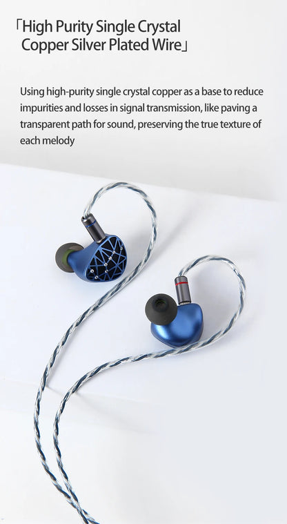 Sound Rhyme SR10 In-Ear HiFi Earphones 2DD+4BA+4PB High Quality Hifi Coil Iron 0.78mm 2Pin 2.5+3.5+4.4mm Plug Music Earphone