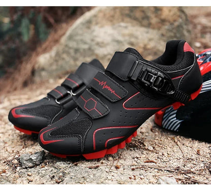 Chaussures de cyclisme unisexes à semelle rigide – Chaussures à crampons pour vélo de route 4 saisons, VTT et sports de plein air