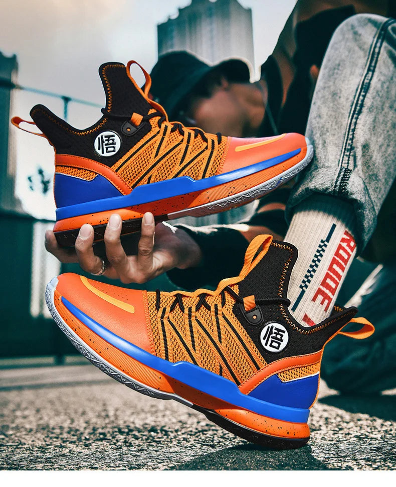2024 New Dragon B Style Orange Mens Basketball Shoes Size 38-44 Air Cushioning Sport Sneakers Mesh Breathable Training Shoes