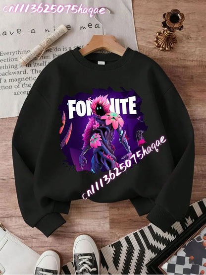 2026 Fortnites Kids Hooded Coats Anime Fortress Night Sweatshirts Game Spring Autumn Hoodies Sportwear Children Clothes Gift