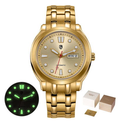 BERNY Automatic Men Watch Supper Luminous Sapphire Stainless Steel 100M Waterproof Business Casual Mechanical Wristwatch for Men
