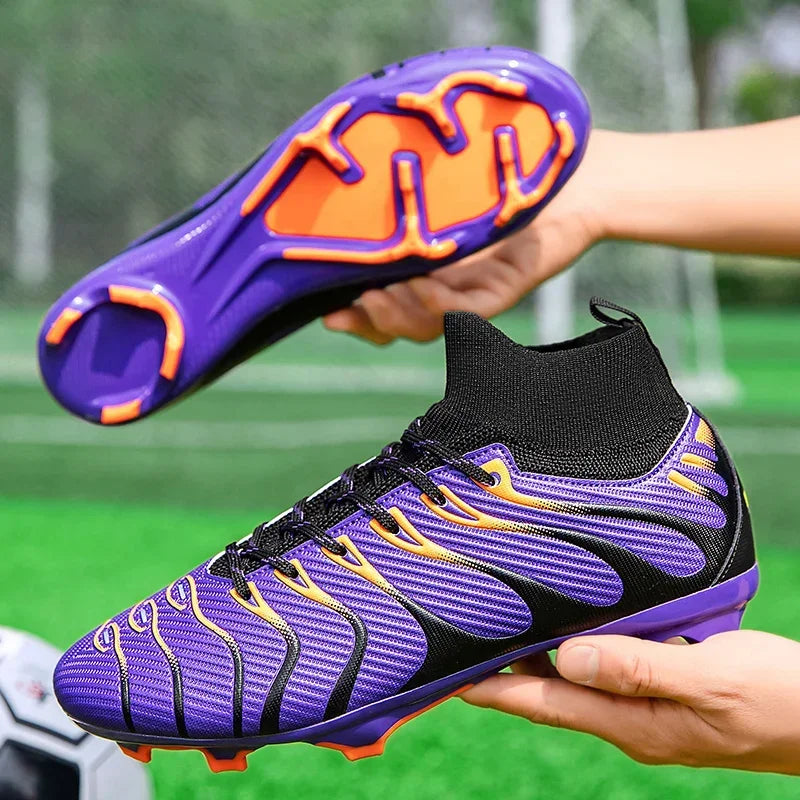 Men Match Football Boots Sport Training Long Spikes FG/TF Boys Cleats Outdoor Soccer Shoes Non Slip Indoor Futsal Comfortable