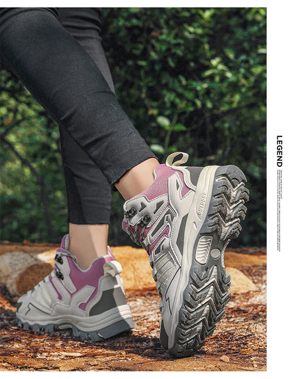 2025 New Hiking Shoes Unisex Outdoor Hiking Sports Shoes Camping Boots Ladies Waterproof Walking Shoes Non-slip Hiking Shoes