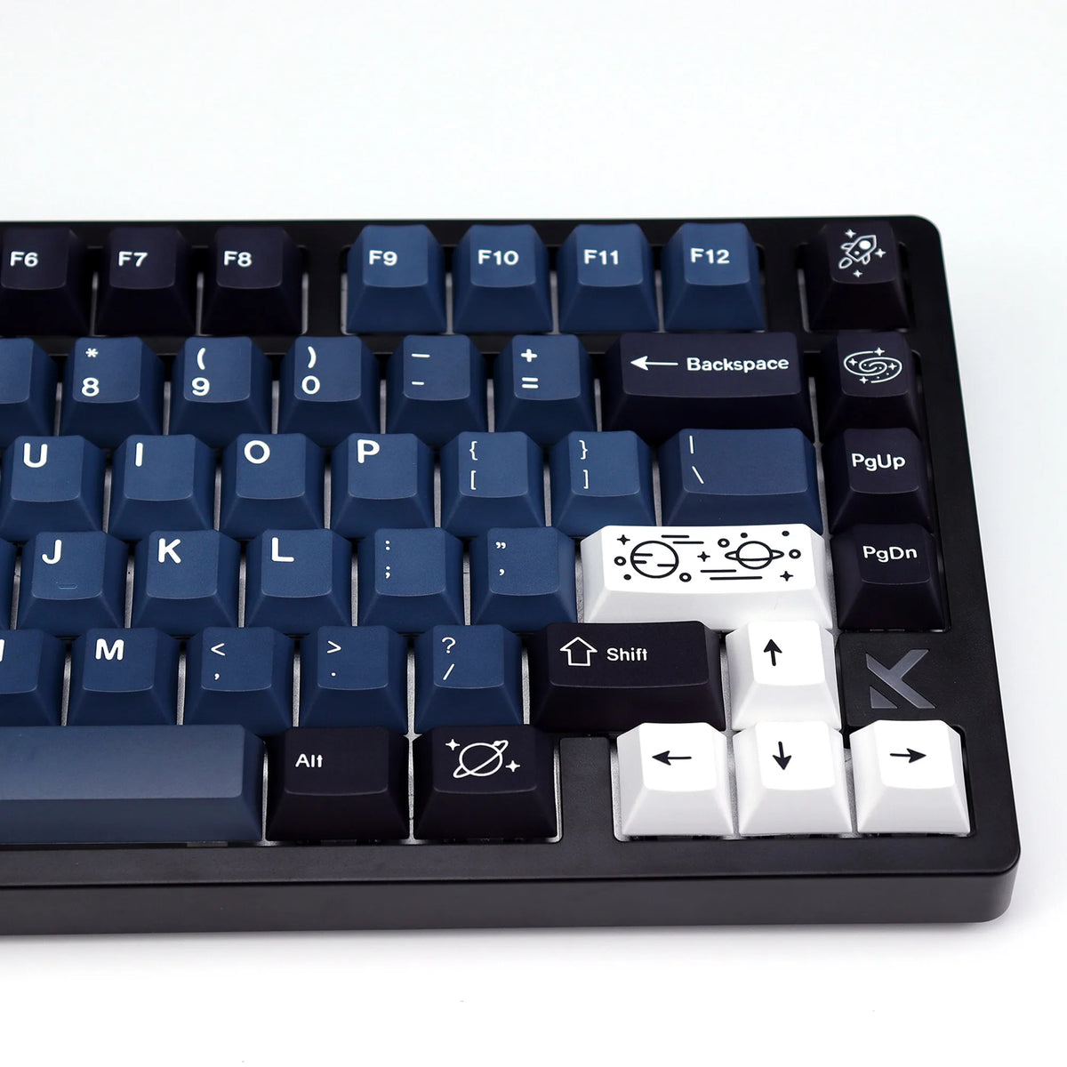 „KBDiy Clone GMK Galaxy“ PBT retro klavišų dangteliai, skirti „Aula 60“ mechaninei klaviatūrai, žaidėjams, su atskirtu tarpo klavišu, „Cherry“ profilio „Alice“ klavišų dangteliai