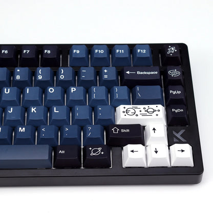 „KBDiy Clone GMK Galaxy“ PBT retro klavišų dangteliai, skirti „Aula 60“ mechaninei klaviatūrai, žaidėjams, su atskirtu tarpo klavišu, „Cherry“ profilio „Alice“ klavišų dangteliai