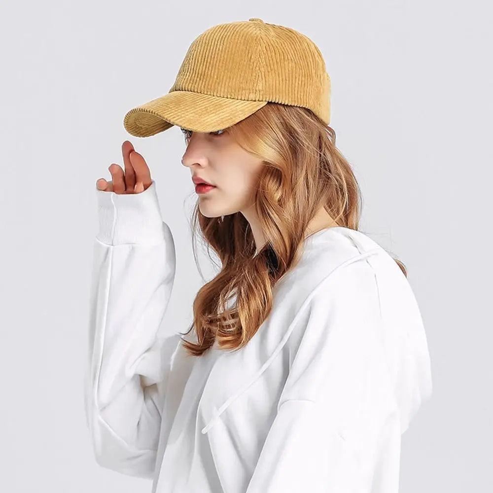 Unisex Corduroy Corduroy Baseball Cap Adjustable Sun Hat Hip Hop Cap Men