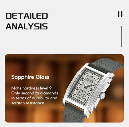 FARASUTE Original Design Square Manual Mechanical Men's Watch Seagull Movement Luxury Retro Sapphire Mirror Waterproof Men Watch