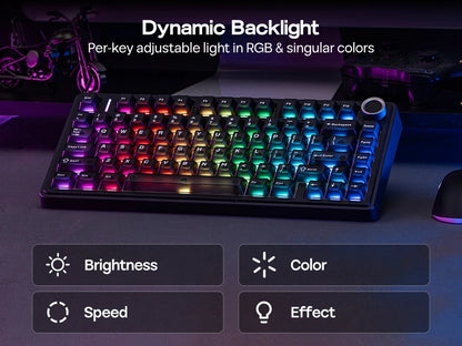 EPOMAKER x AULA F75 Ultra VIA Programmable 75% ANSI US QWERTY Layout Gasket Wired/Bluetooth/2.4Ghz Wireless Mechanical Keyboard