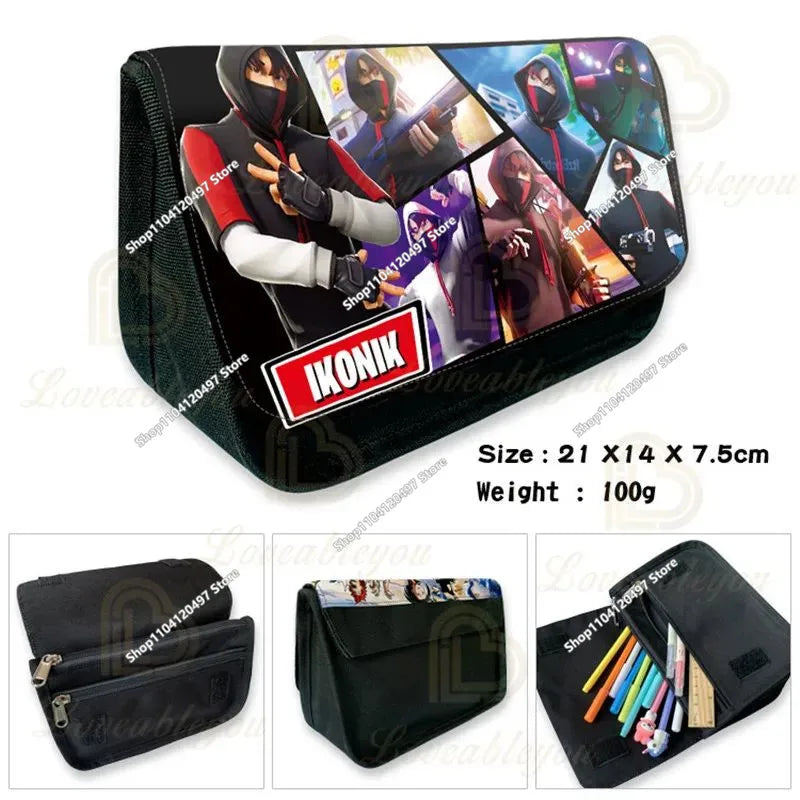 New Fortnite Pencil Case Cartoon Figure Printed Pencil Bags Cute Pencil Cases Boys School Supplies Children Birthday Gifts