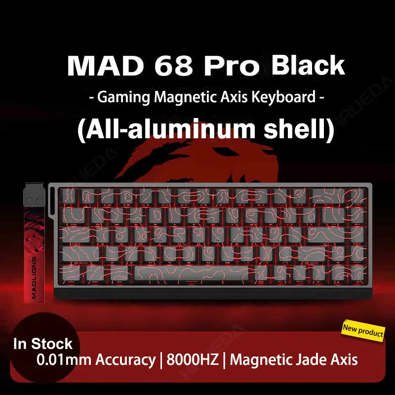 MADLIONS MAD 60/68HE Gaming Magnetic Switch Keyboard, Wired Mechanical Gaming Keyboard with 8K Polling Rate, Rapid Trigger, Hot Swappable RGB 61/68 Keys